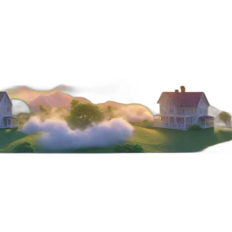 a beautiful home, sun, clouds, 4k emoji