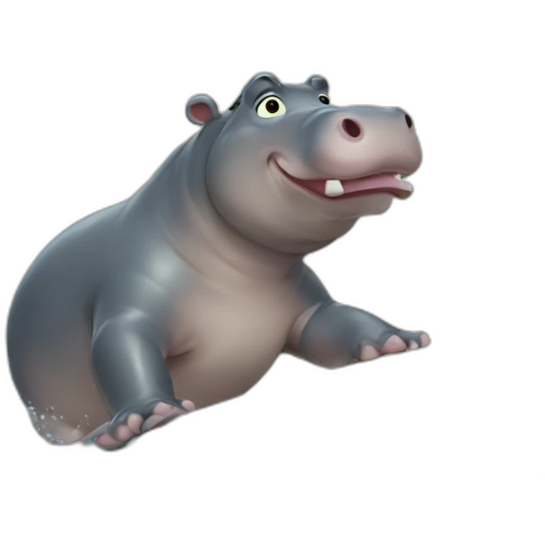 Surfing hippo emoji