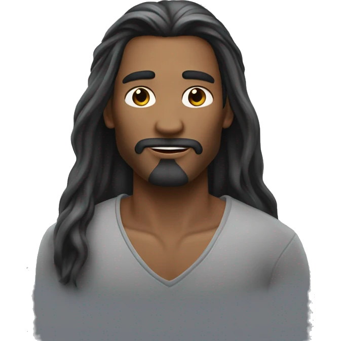 Long hair men +💀￼ emoji