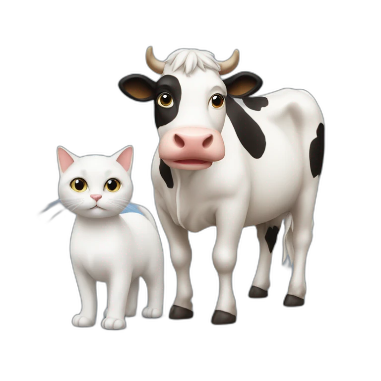 vache avec chat emoji