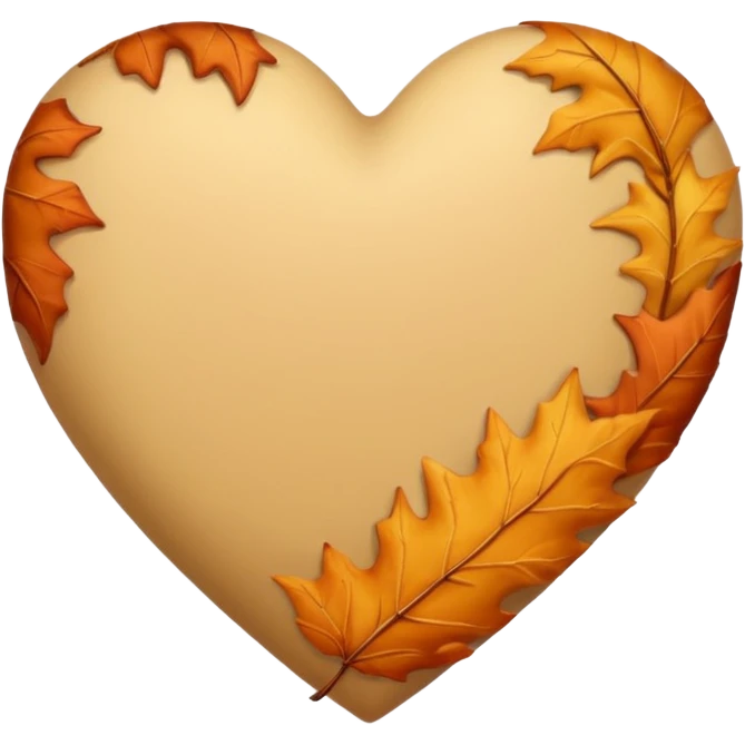 Beige Autumn heart emoji