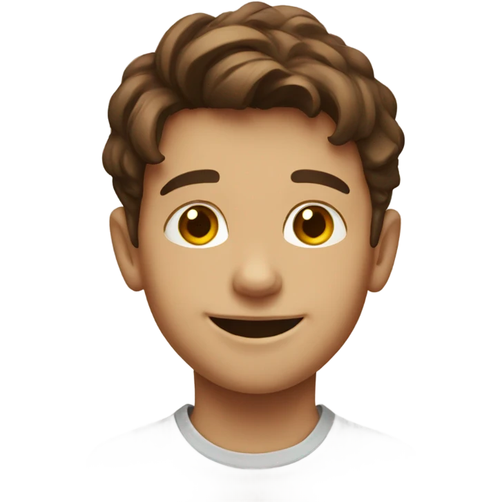 smiling boy portrait with brown hair emoji