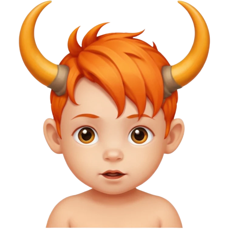 baby with horns and orange hair emoji