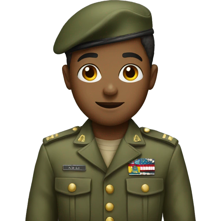 a boy in a military uniform emoji