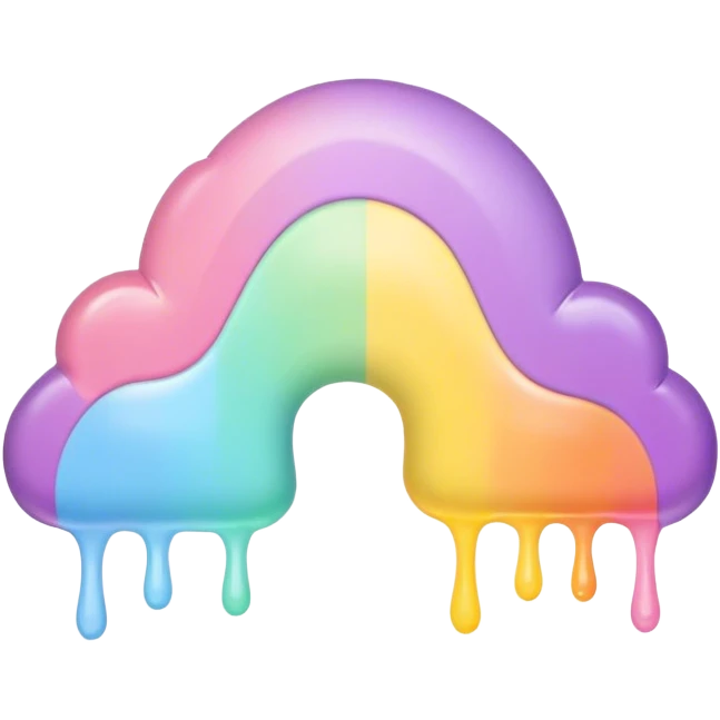 melted pastel rainbow background  emoji