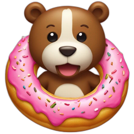 Ours qui mange un donuts emoji