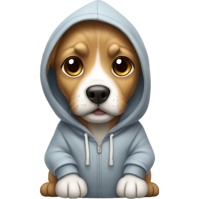 Cute dog wearing hoodie emoji