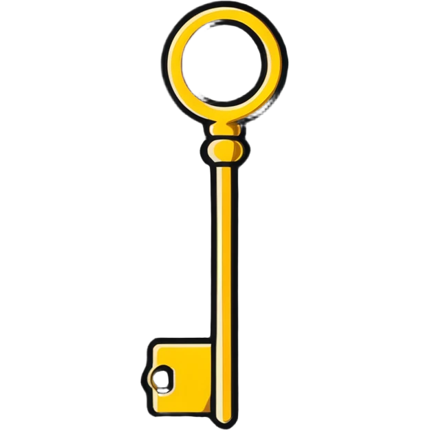 smooth golden key emoji