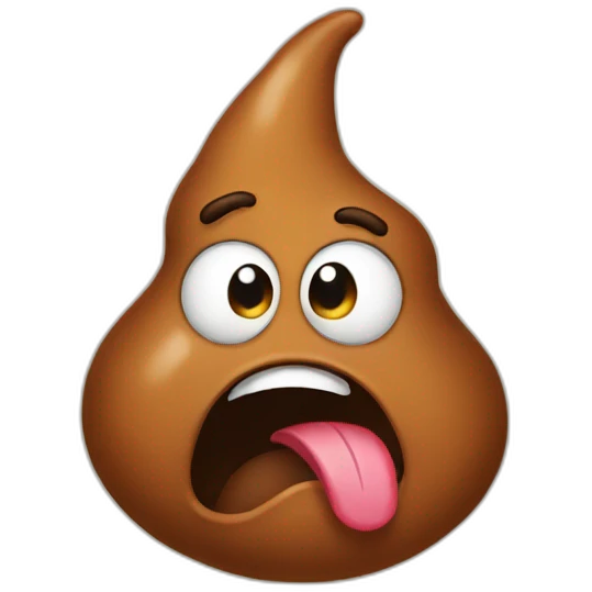 surprised poop emoji
