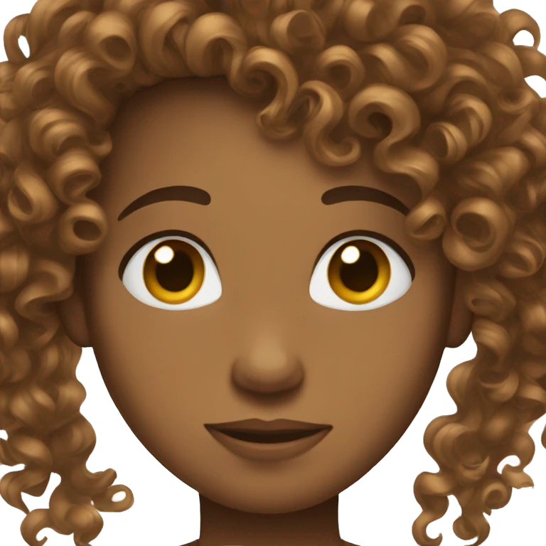 Brown curly hair  emoji