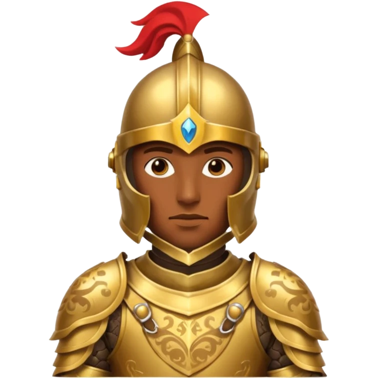 gold knight, brown skin emoji