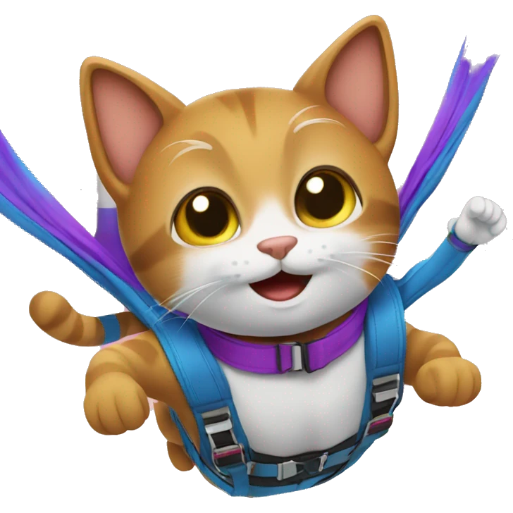 A cat skydiving  emoji