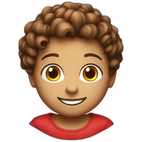 Red doll smiling at you emoji