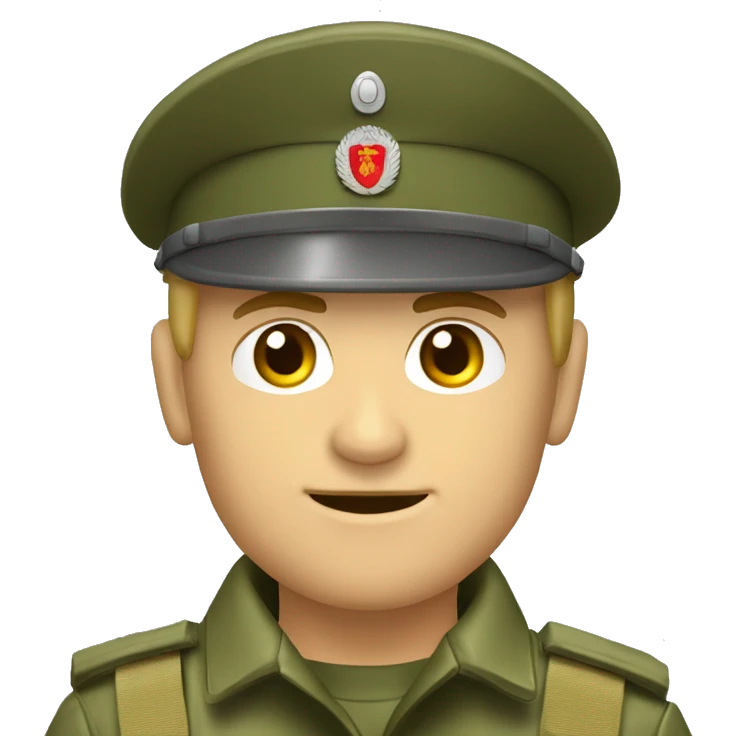 Bundeswehr soldat mit sehr dunkelblondem kurzen haar   emoji