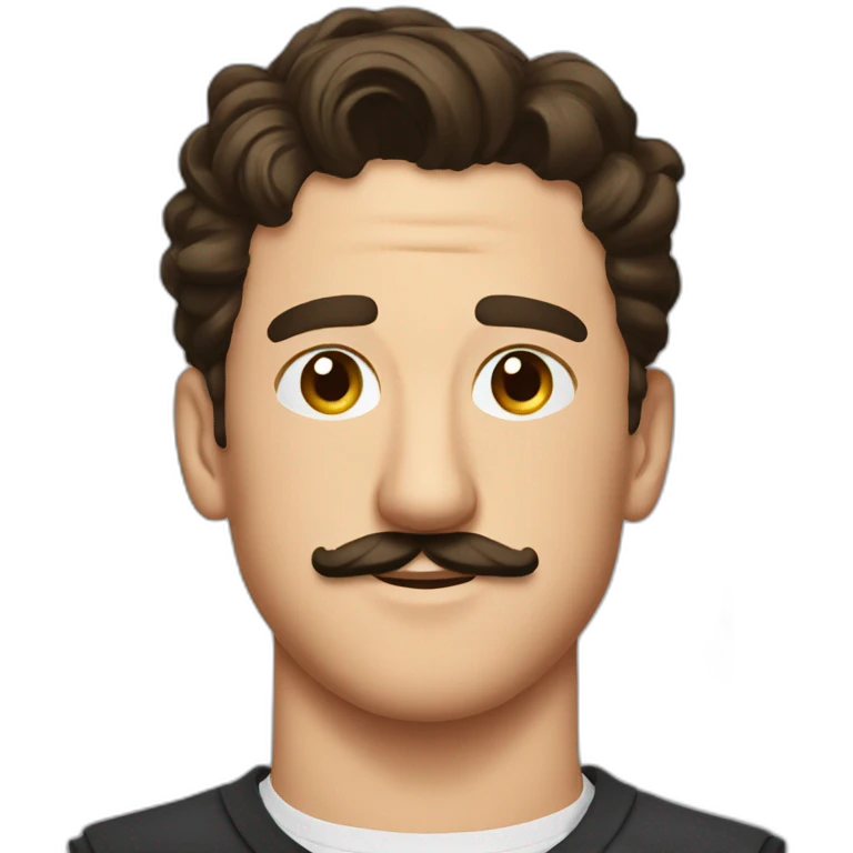 miles teller with mustache emoji