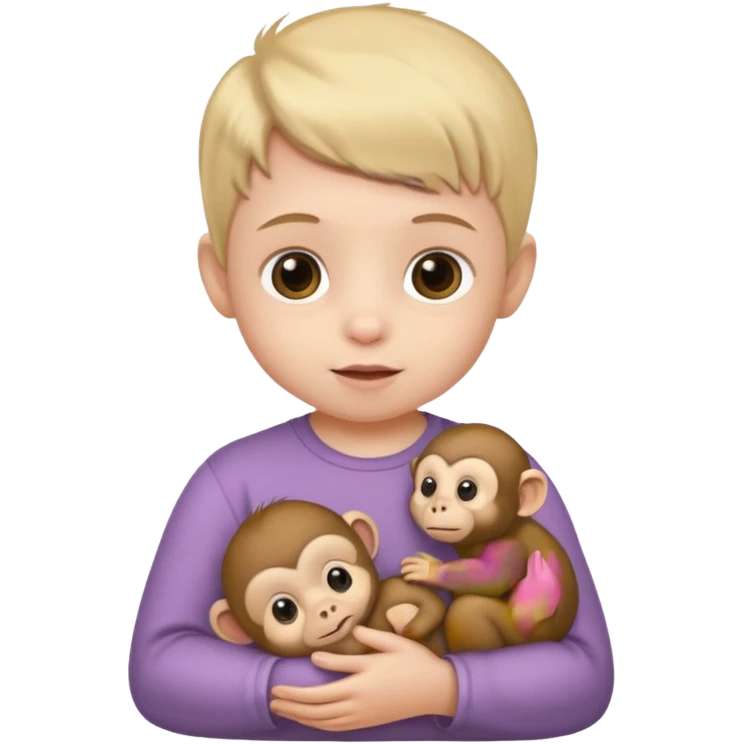 Baby with Monkey. emoji