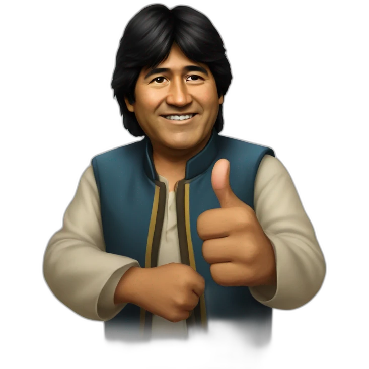 Evo Morales thumb Up realistic emoji