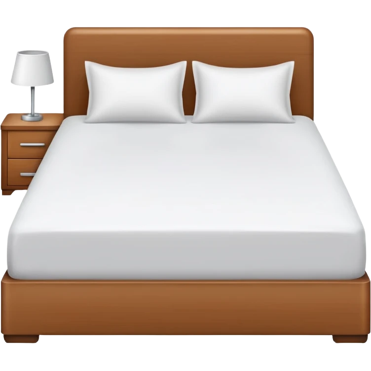 a modern white bed with white bedsheets emoji