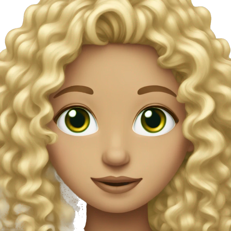 Girl named Elissa curly blonde hair green eyes emoji