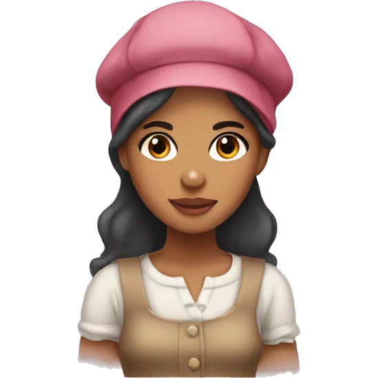 A mixed girl wearing a bonnet emoji