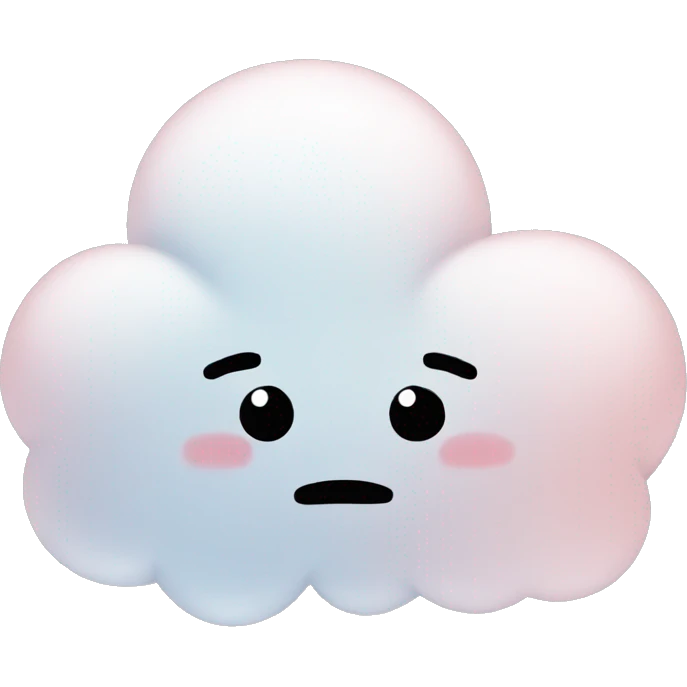 sad cloud with blush  emoji