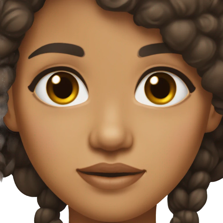 Lightskin/tan girl with really dark brown medium length hair rolling eyes emoji