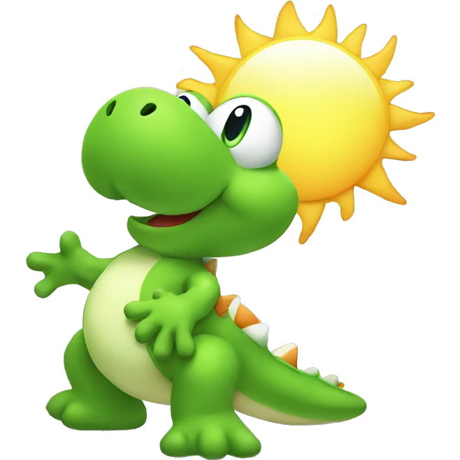 yoshi with a sun emoji