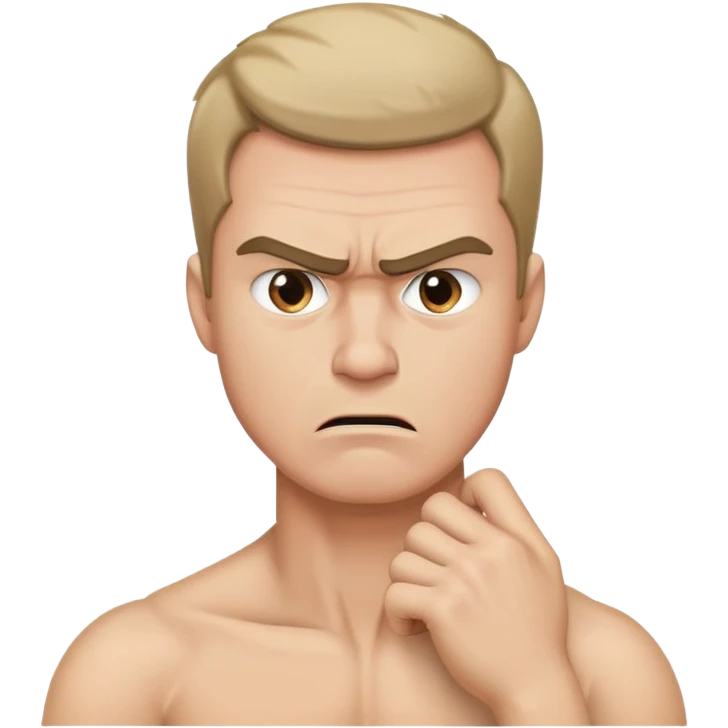 holding neck angry guy  emoji