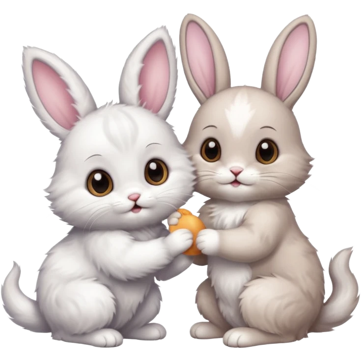Kitten a bunny friends emoji