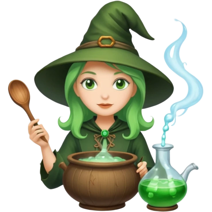 green witch cooking potion emoji