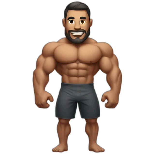 Man with big muscle cooking emoji