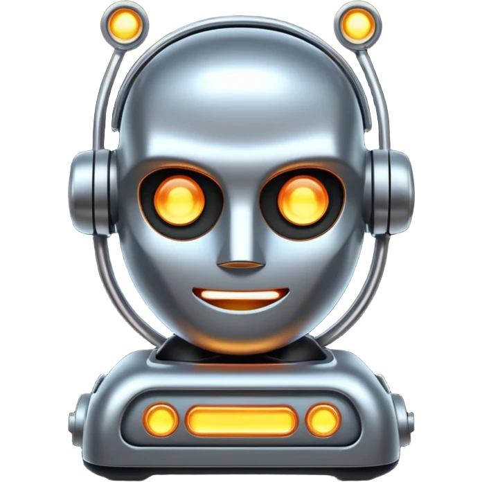 futuristic iron machine with glowing lights, emoji style emoji