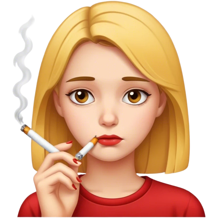 دختری که شکست عشقی خورده و دستش سیگاره emoji