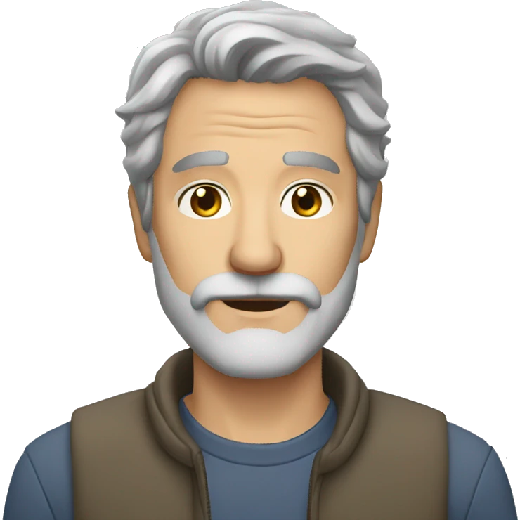 middle aged man grey hair grey beard emoji