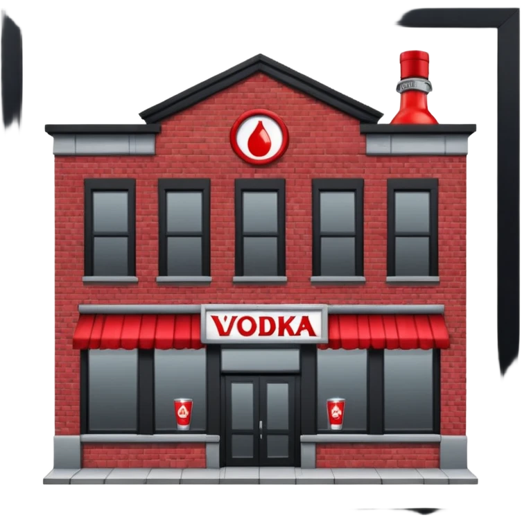 The dark building of the vodka store emoji
