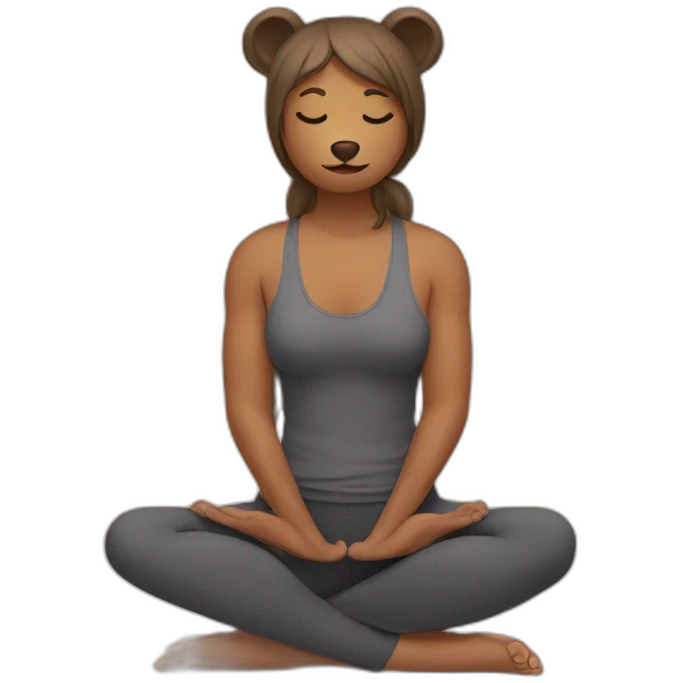 Yoga hold à bear emoji