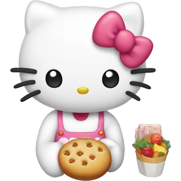 hello kitty with food emoji
