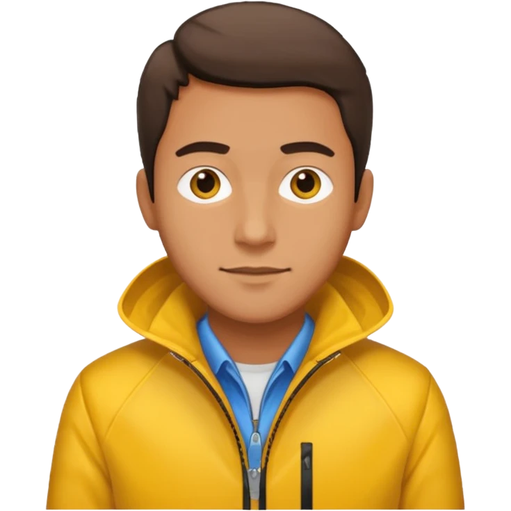 man with yellow jacket. emoji