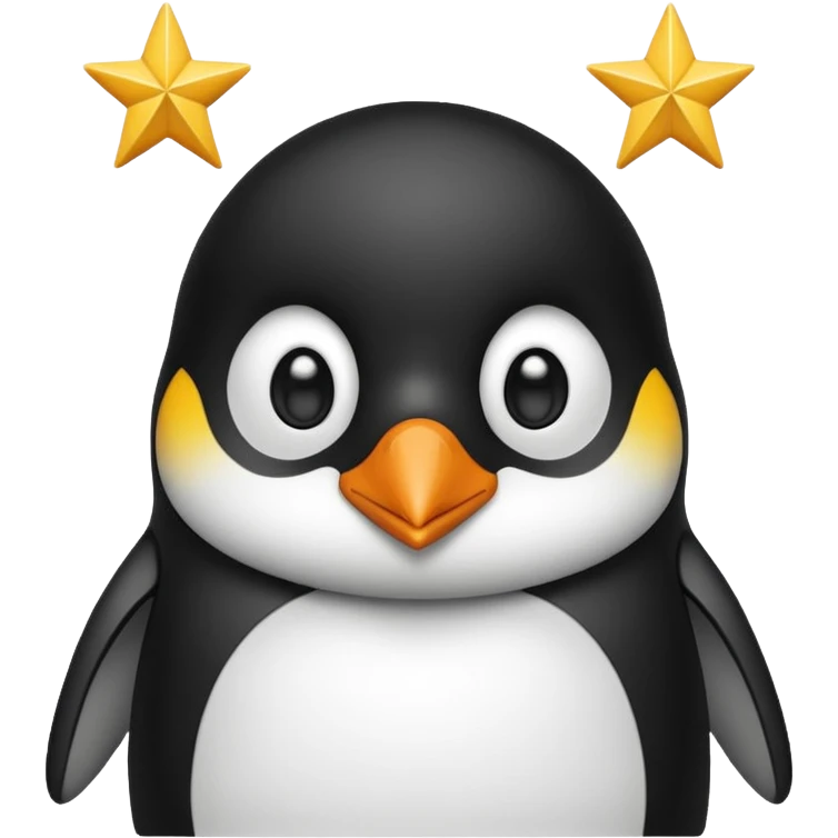Penguin with star eyes  emoji
