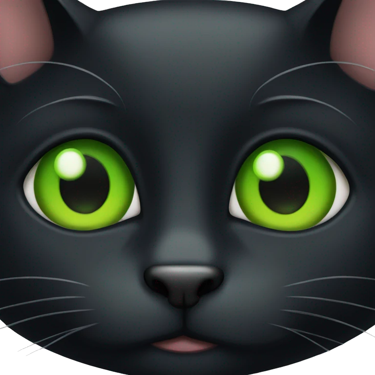 Black cat green eyes  emoji