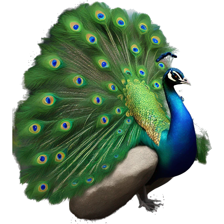 Peacock on a big ol fucking rock emoji