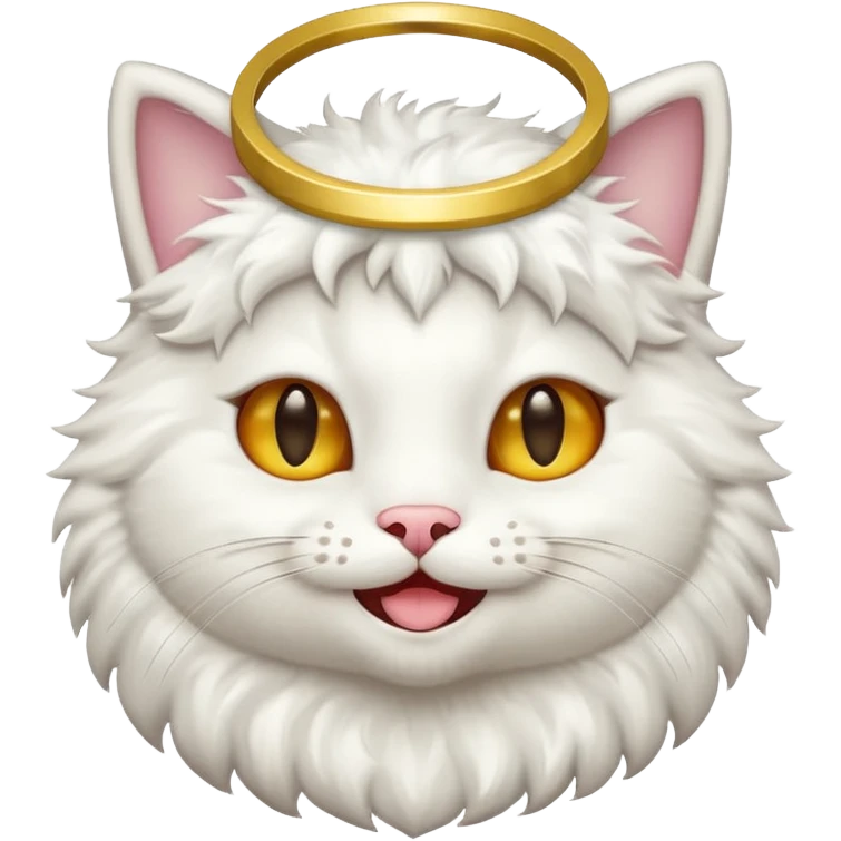 cat mixed with a 😇 emoji