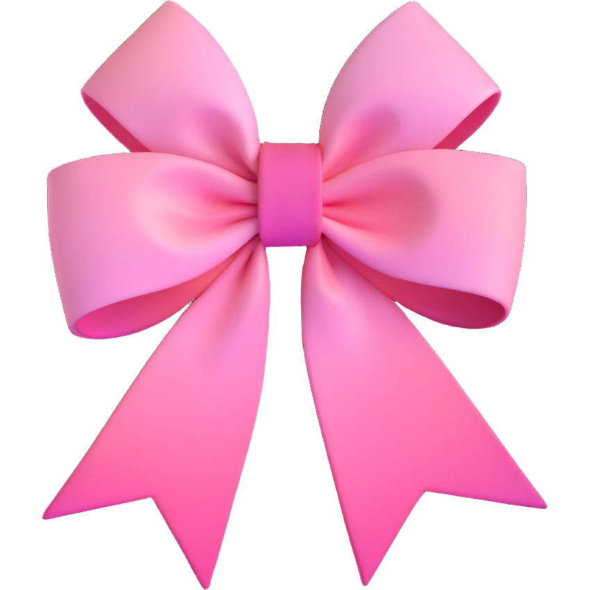 emoji style pink bow with gothic effect, pastel pink to black gradient,, remove background emoji