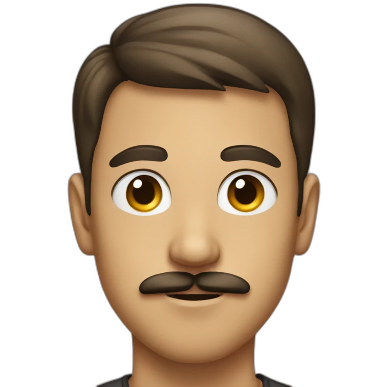 Young man with moustaches emoji