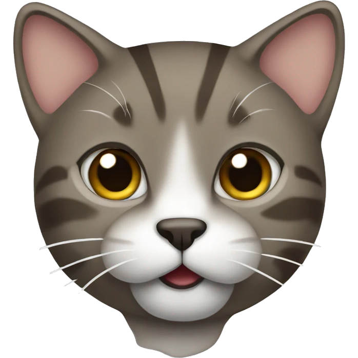 brown/greyish cat with white under his mouth emoji