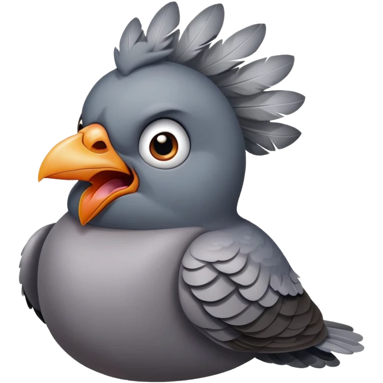 pigeon with angry face emoji