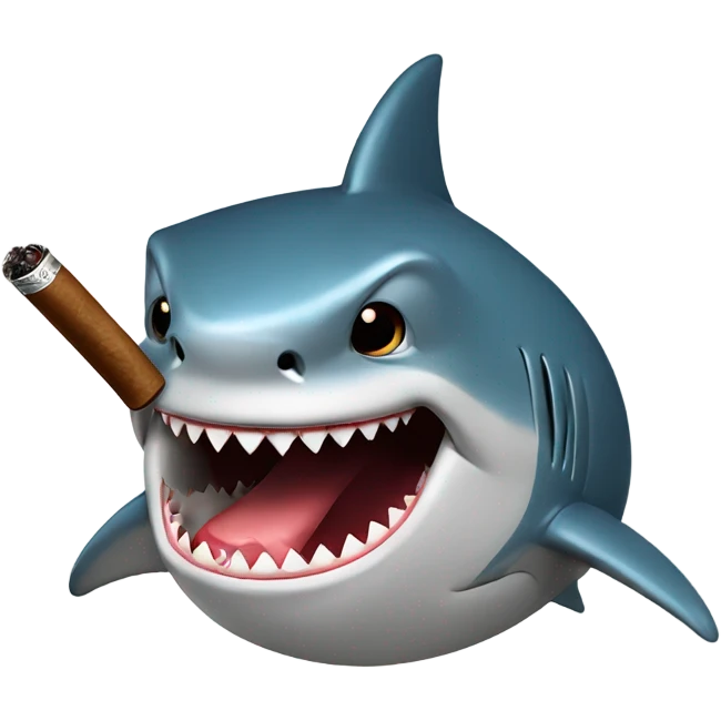 A shark smoking a cigar emoji