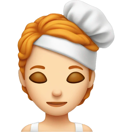 Ginger emoji woman sleeping while cooking emoji