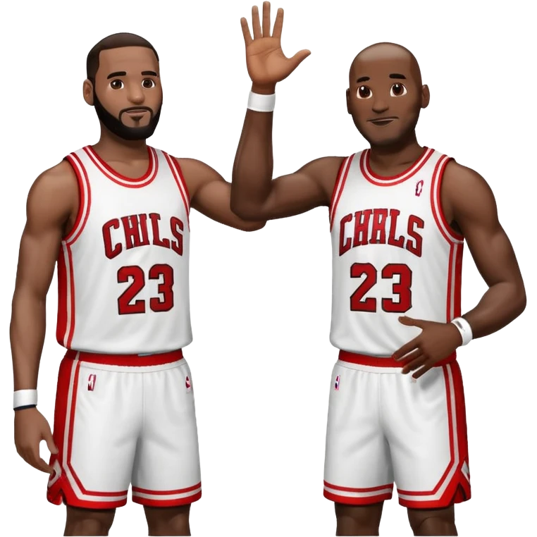 LeBron James and Michael Jordan high fiving emoji