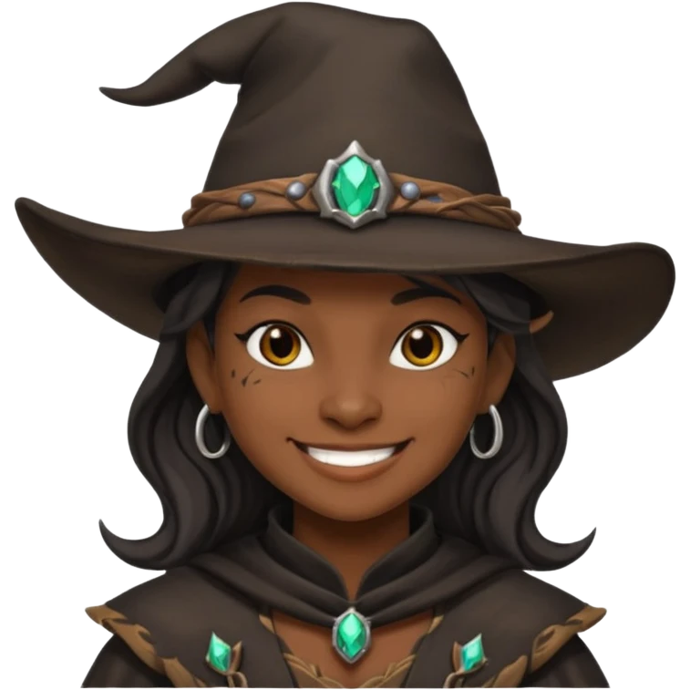 i want a dragonborn black witch cowboy hat and smirk smile emoji